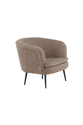 Vind Nordkoster Enkelsoffa - Mattsvart / Mörkbeige Teddy