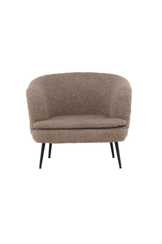 Vind Nordkoster Enkelsoffa - Mattsvart / Mörkbeige Teddy