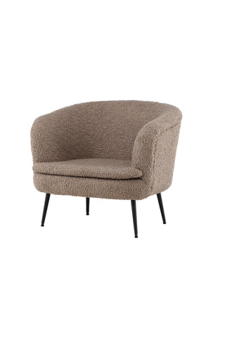 Vind Nordkoster Enkelsoffa - Mattsvart / Mörkbeige Teddy