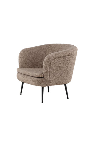 Vind Nordkoster Enkelsoffa - Mattsvart / Mörkbeige Teddy