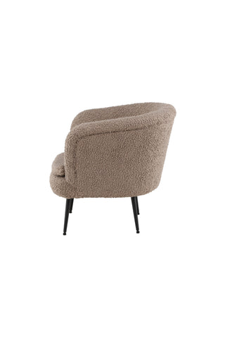 Vind Nordkoster Enkelsoffa - Mattsvart / Mörkbeige Teddy