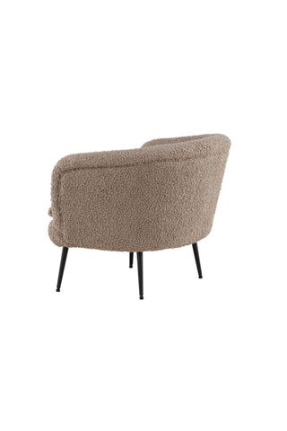 Vind Nordkoster Enkelsoffa - Mattsvart / Mörkbeige Teddy
