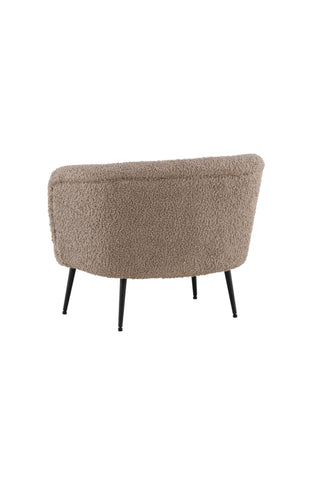 Vind Nordkoster Enkelsoffa - Mattsvart / Mörkbeige Teddy