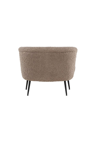 Vind Nordkoster Enkelsoffa - Mattsvart / Mörkbeige Teddy