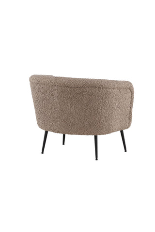 Vind Nordkoster Enkelsoffa - Mattsvart / Mörkbeige Teddy