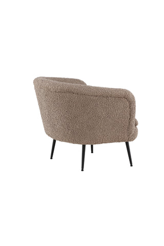 Vind Nordkoster Enkelsoffa - Mattsvart / Mörkbeige Teddy