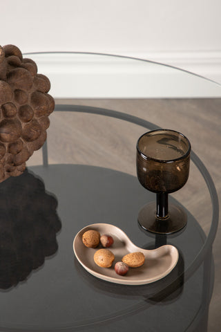 Furniture Fashion Bovall Soffbord - Svart / Klart glas ⌀90