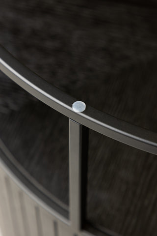 Furniture Fashion Bovall Soffbord - Svart / Klart glas ⌀90