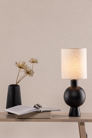 Vind Mysterna Bordslampa - Svart / Tyg Beige
