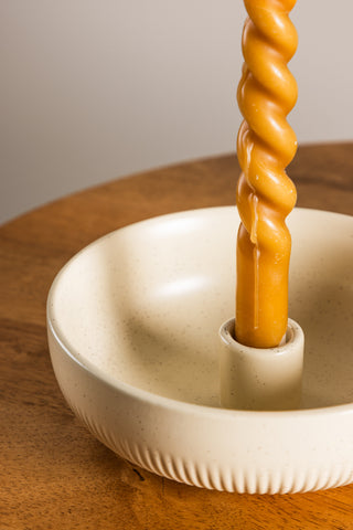 Venture Home Posh Ljusstake - Beige/Svarta Prickar - B18*6cm