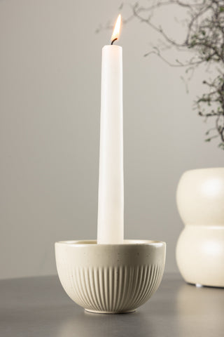 Venture Home Posh Ljusstake - Beige/Svarta Prickar - B9*H6cm
