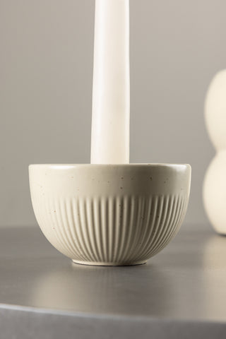 Venture Home Posh Ljusstake - Beige/Svarta Prickar - B9*H6cm