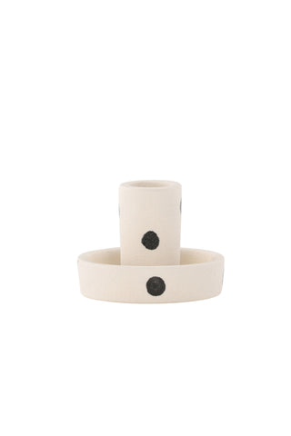 Venture Home Ceco Ljusstake - Vita/Svarta Prickar - B11*H6cm