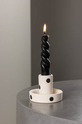 Venture Home Ceco Ljusstake - Vita/Svarta Prickar - B11*H6cm
