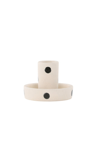 Venture Home Ceco Ljusstake - Vita/Svarta Prickar - B11*H6cm