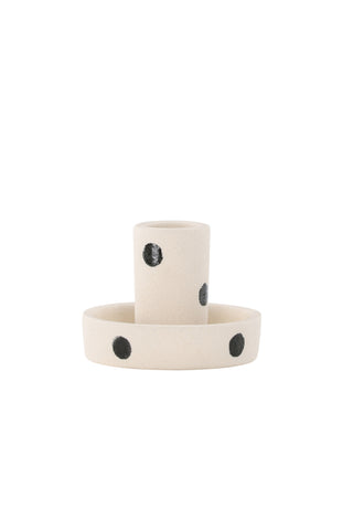 Venture Home Ceco Ljusstake - Vita/Svarta Prickar - B11*H6cm