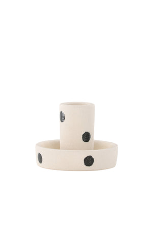 Venture Home Ceco Ljusstake - Vita/Svarta Prickar - B11*H6cm