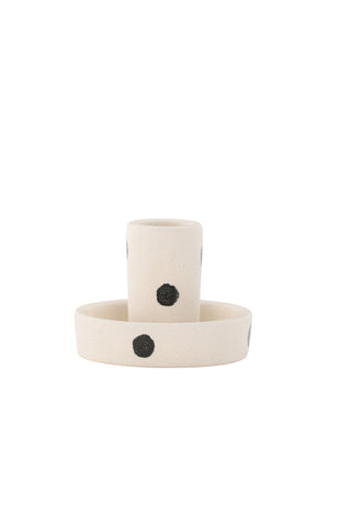 Venture Home Ceco Ljusstake - Vita/Svarta Prickar - B11*H6cm