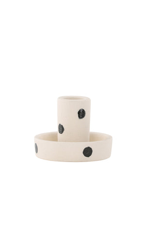 Venture Home Ceco Ljusstake - Vita/Svarta Prickar - B11*H6cm