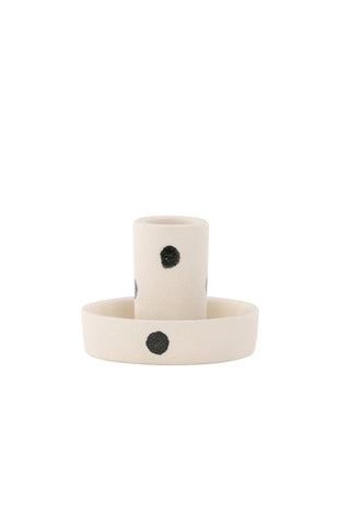 Venture Home Ceco Ljusstake - Vita/Svarta Prickar - B11*H6cm