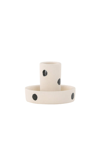 Venture Home Ceco Ljusstake - Vita/Svarta Prickar - B11*H6cm