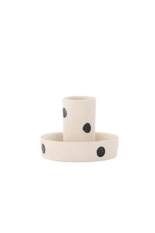 Venture Home Ceco Ljusstake - Vita/Svarta Prickar - B11*H6cm