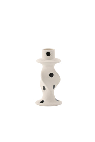 Venture Home Glory Ljusstake - Vita/Svarta Prickar - D2*B6*H12cm