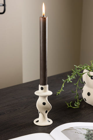 Venture Home Glory Ljusstake - Vita/Svarta Prickar - D2*B6*H12cm