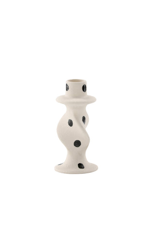Venture Home Glory Ljusstake - Vita/Svarta Prickar - D2*B6*H12cm