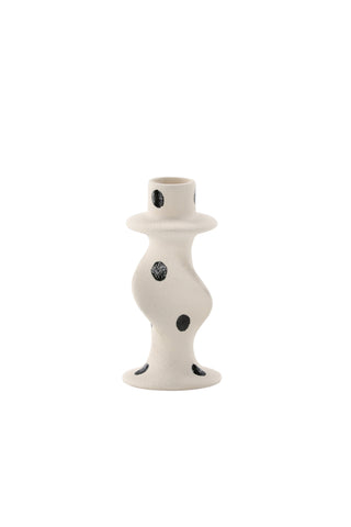 Venture Home Glory Ljusstake - Vita/Svarta Prickar - D2*B6*H12cm