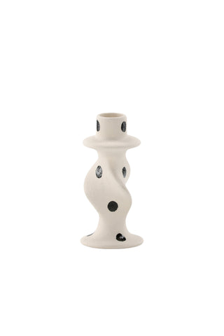 Venture Home Glory Ljusstake - Vita/Svarta Prickar - D2*B6*H12cm