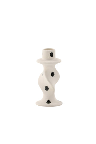 Venture Home Glory Ljusstake - Vita/Svarta Prickar - D2*B6*H12cm