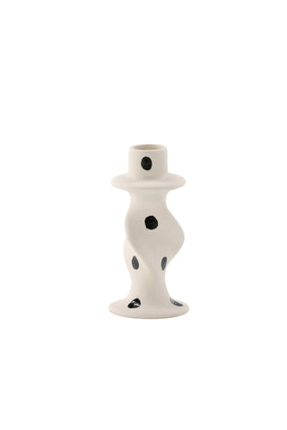 Venture Home Glory Ljusstake - Vita/Svarta Prickar - D2*B6*H12cm
