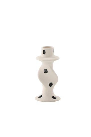 Venture Home Glory Ljusstake - Vita/Svarta Prickar - D2*B6*H12cm
