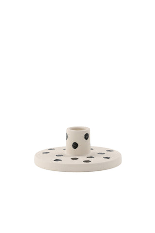 Venture Home Bette Ljusstake - Vita/Svarta Prickar - B12*H5cm