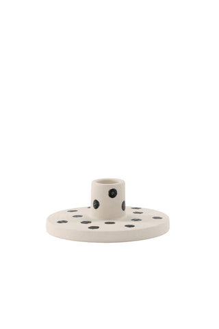 Venture Home Bette Ljusstake - Vita/Svarta Prickar - B12*H5cm