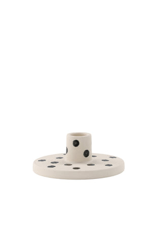 Venture Home Bette Ljusstake - Vita/Svarta Prickar - B12*H5cm