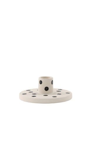 Venture Home Bette Ljusstake - Vita/Svarta Prickar - B12*H5cm