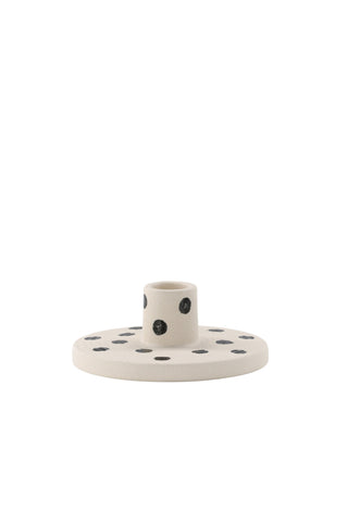 Venture Home Bette Ljusstake - Vita/Svarta Prickar - B12*H5cm