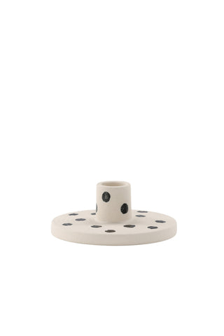 Venture Home Bette Ljusstake - Vita/Svarta Prickar - B12*H5cm