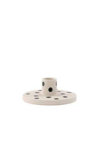 Venture Home Bette Ljusstake - Vita/Svarta Prickar - B12*H5cm