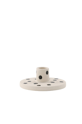 Venture Home Bette Ljusstake - Vita/Svarta Prickar - B12*H5cm