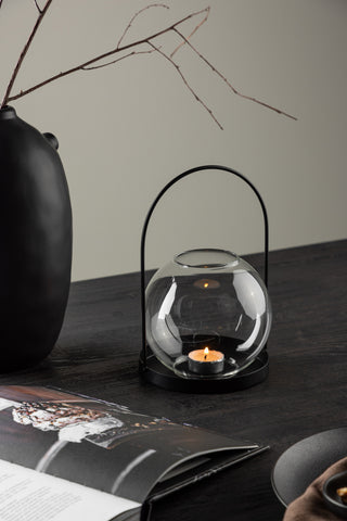 Venture Home Flora Lantern - Svart/Klart glas - H22*14cm