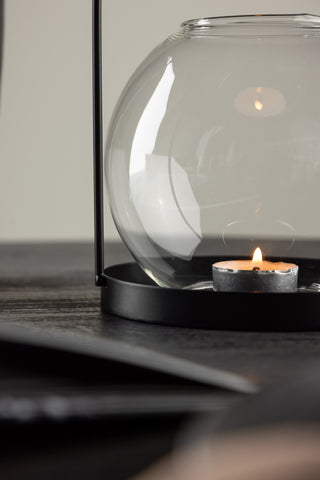 Venture Home Flora Lantern - Svart/Klart glas - H22*14cm