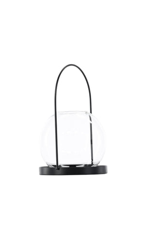 Venture Home Flora Lantern - Svart/Klart glas - H22*14cm