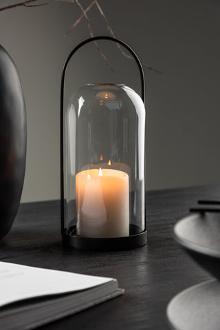 Venture Home Flora Lantern - Svart/Klart glas - H25*11cm