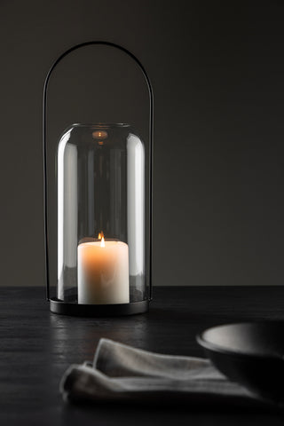 Venture Home Flora Lantern - Svart/Klart glas - H35*13cm