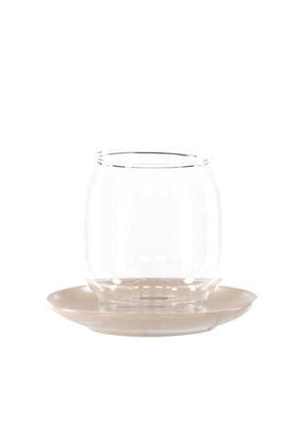 Venture Home Archy Lantern - Beige/Klart glas - 12*H10cm