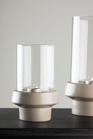 Venture Home Davida Lykta - Beige/Klart glas - 13*H20cm