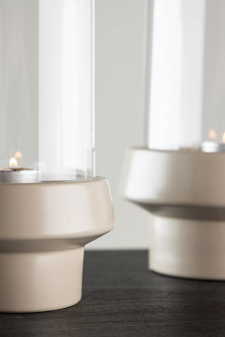 Venture Home Davida Lykta - Beige/Klart glas - 13*H20cm